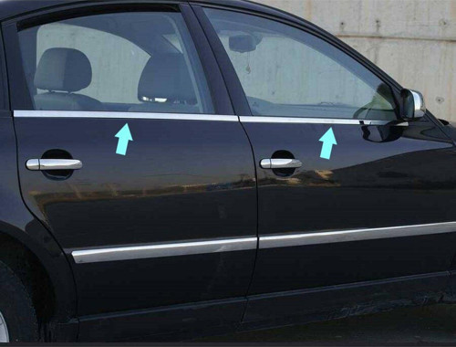 Volkswagen Passat Uyumlu B3 Cam Çıtası 1998-2005 4 Parça Paslanmaz Çelik Parça