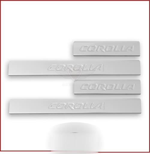 Toyota Corolla Uyumlu Kapı Eşiği 2002-2007 Paslanmaz Çelik Parça
