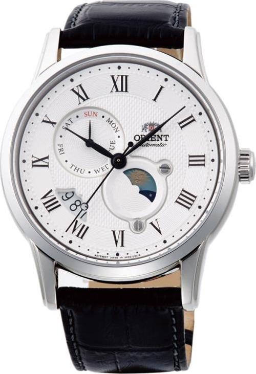RA-AK0008S30B Kurmalı Otomatik Deri Siyah Sun&Moon 43 mm Erkek Kol Saati