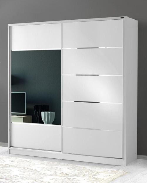 Ücretsiz Montaj 160 Cm Sürgülü Komple Mdf Beyaz Gardırop Ray Dolap Elbise Dolabı Gardolap
