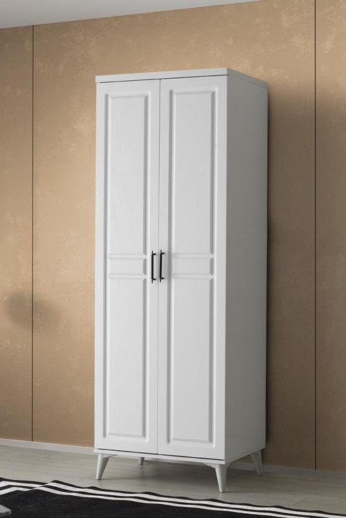 Ücretsiz Montaj Komple Mdf Sport 2 Kapaklı Beyaz Gardırop Elbise Dolabı Gardolap