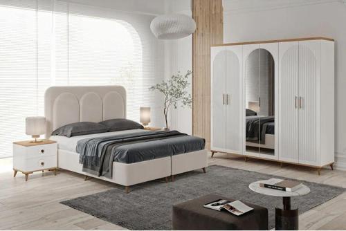 Ücretsiz Montaj - Nevada 6 Kapaklı Komple Mdf Yatak Odası Takımı