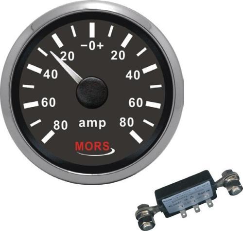 Ampermetre 12-24 Volt Siyah (Şönt Dahil)