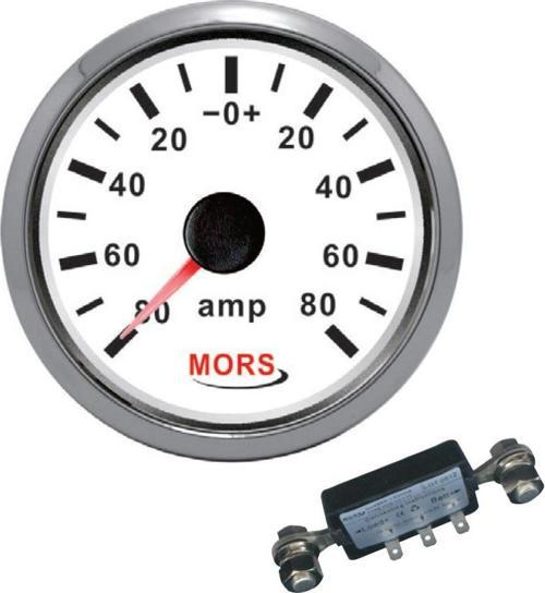 Ampermetre 12-24 Volt Beyaz (Şönt Dahil)