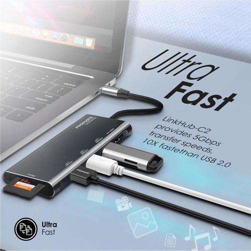 Usb Hub Çevirici Çoğaltıcı 3 Usb Ve Hdmı Portlu 5 Gbps Senkronizasyon Type C Çoklayıcı - Linkhub-C2