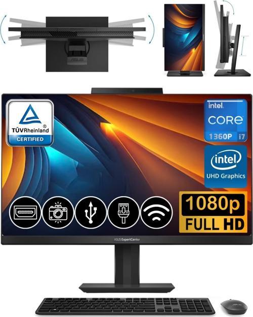 ExpertCenter E5 i7-1360P 8GB 256 GB M.2 SSD Fdos E5402WVAK-BA0360 ATL1  23.8" Pivot All In One PC