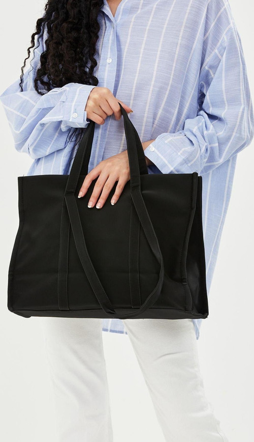 Paraşüt Kumaş Shopper Amelia Kadın Kol Çanta Siyah