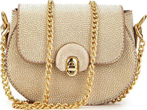 Zincir Askılı Mini Popy Kadın Çapraz Çanta Işıltılı Gold