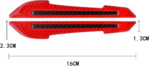 Kırmızı Reflektif Yan Ayna Koruyucu Şerit – Araç Aynaları İçin Çarpma ve Çizik Önleyici, Reflektör
