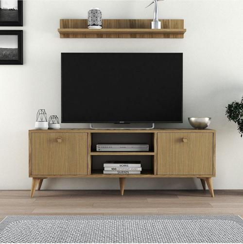 Ferniso Mobilya 138 Cm Tv Ünitesi Alba Çizgili Kapak