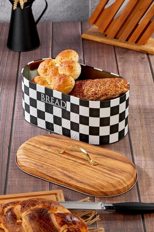 Bambu Görünümlü Kapak Metal Ekmeklik(YENİ DESENLİ)