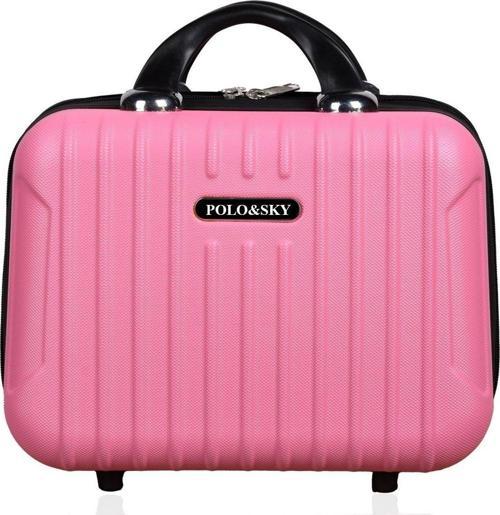 Class Model Pembe Renk Abs Makyaj Çantası El Valizi