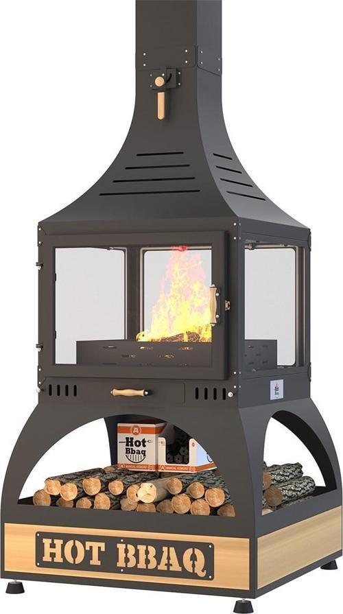 Hot Square Orta Şömine Seramik Camlı