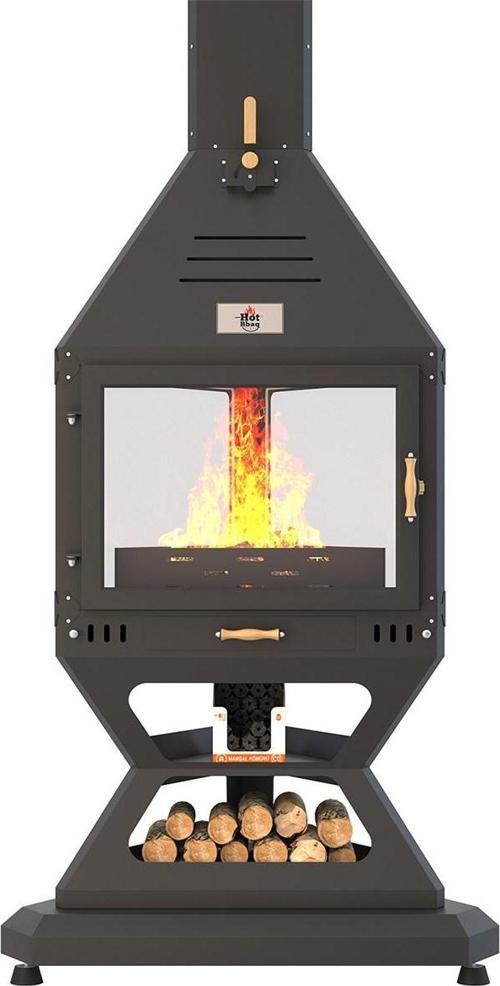 Hot Triangle V2 Orta Şömine Seramik Camlı