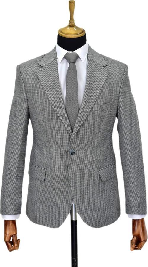 Erkek Gri Tek Spor Ceket Çift Yırtmaçlı BGL-ST03981