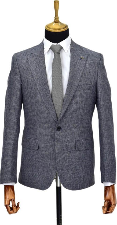 Erkek Lacivert Tek Spor Ceket Çift Yırtmaçlı BGL-ST03979