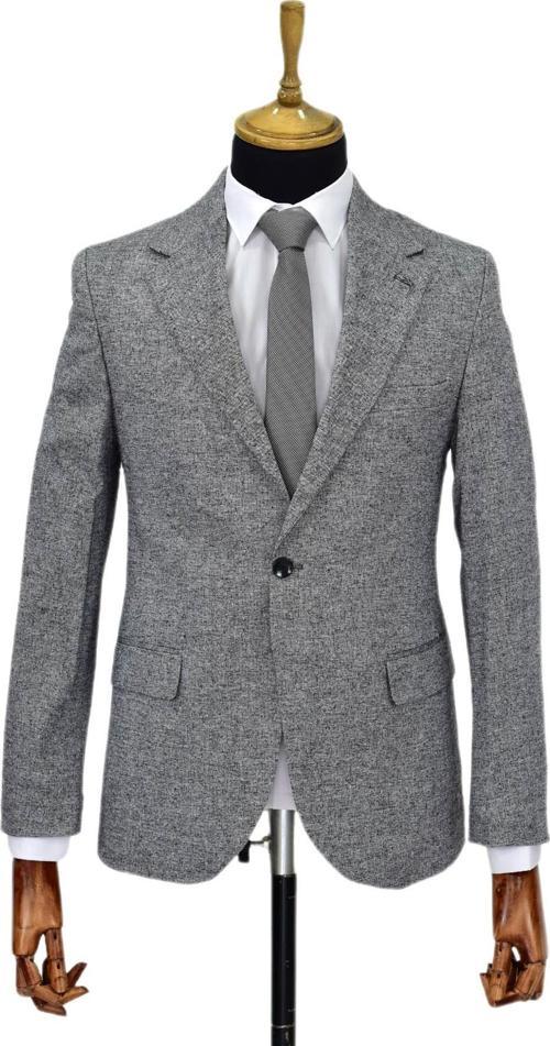 Erkek Lacivert Tek Spor Ceket Çift Yırtmaçlı BGL-ST03980