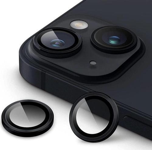 Raze Seri Metal Çerçeveli Kamera Lens Koruyucu Cam - iPhone 14 / 14 Plus Uyumlu
