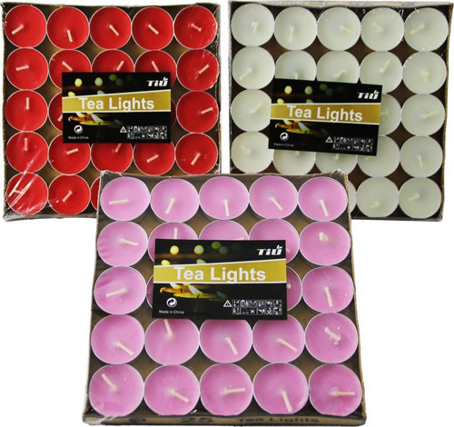 25 PARÇA RENKLİ TEA LİGHT MUM (3877)