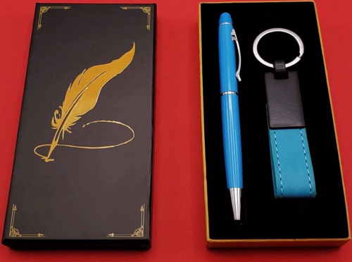 Metal Deri Anahtarlık Ve Kalem