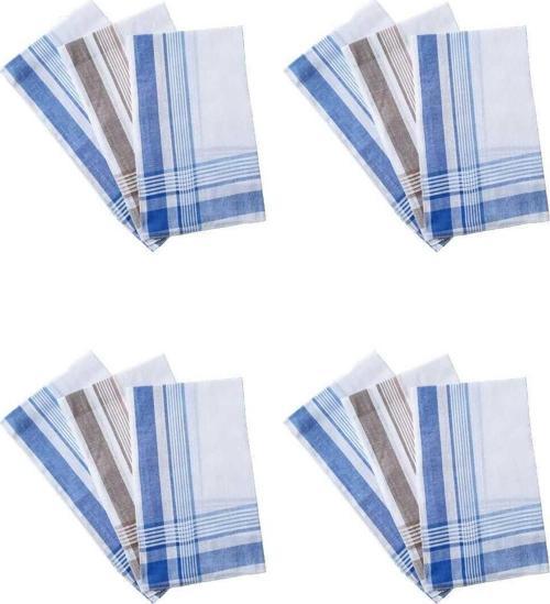 12 li El Cep Beyaz Kumaş Mendil 39x39 cm Pamuklu YM 01