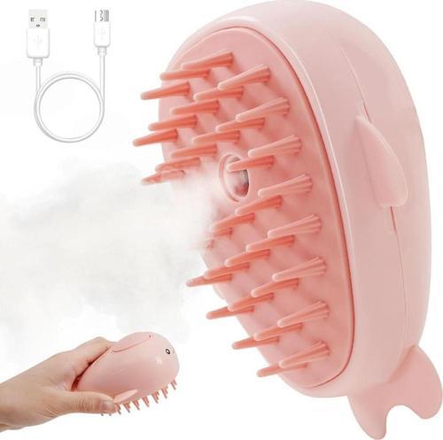 Pembe Balık Tasarımlı Buharlı Kedi Köpek Tarağı 7x10 cm