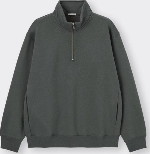 Erkek Dik Yaka Fermuarlı Sweatshirt FÜME