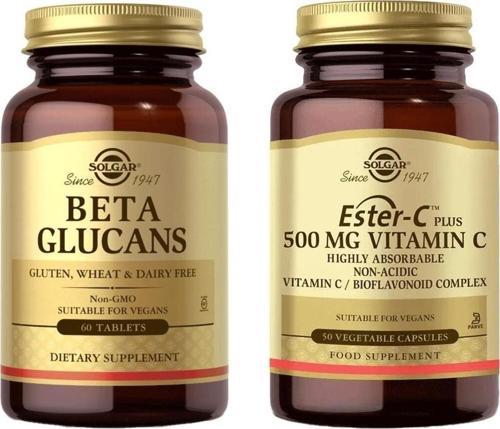 Beta 1.3 Glucans 60 tb + Solgar Ester-C Plus 500 mg 50 Kapsül