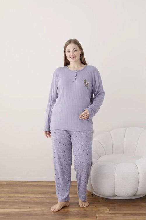 Büyük Beden Battal İnterlok Kadın Pijama Takımı