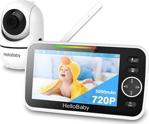 Monitör- 5'' 720P Hd Ekran 5000Mah Uzun Pil, Uzaktan Pan-Tilt-Zoom Video Bebek Monitörü
