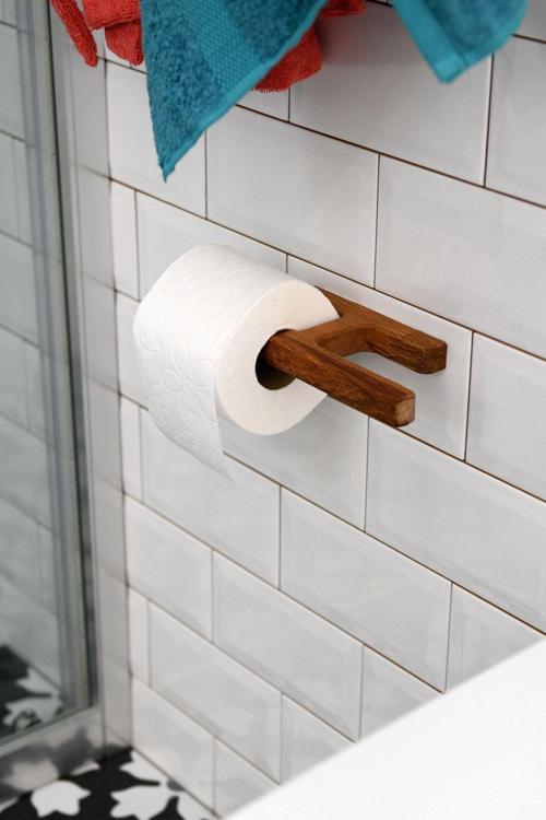 Tuvalet Kağıtlık Yapışkanlı Yedekli Ahşap Wc Kağıtlık