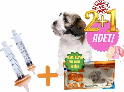 Evcil Hayvan Mini Silikon Meme Besleme Ucu 2 Adet Silikon Uç Ve 1 Adet Yavru Köpek Süt Tozu Hediyeli