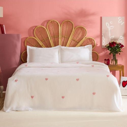 Amour Melody Çift Kişilik Müslin Pike Takımı Beyaz