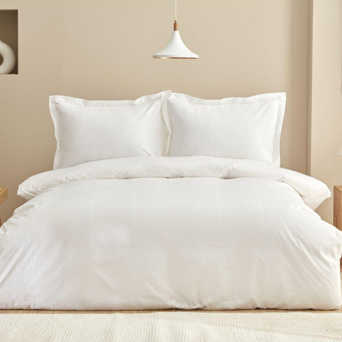 Uniq %100 Pamuk Saten King Size Nevresim Takımı Beyaz