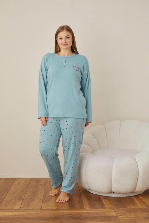 Büyük Beden Battal İnterlok Kadın Pijama Takımı
