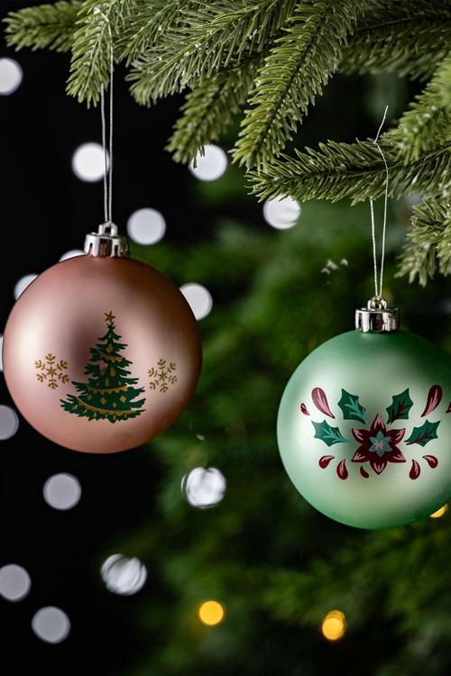 New Year Yılbaşı Pretty Ağaç Süsü Seti 4 Parça 8 cm