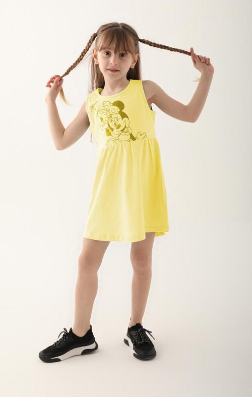 D4860-3 Kız Çocuk Elbise Sarı