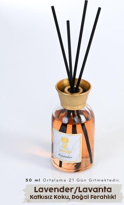 Lavender Kokusu Çubuklu Oda Kokusu Bambu Kokusu Dolap Kokusu Banyo Ev Kokusu Oda Parfümü 50Ml