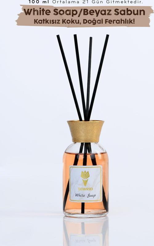 White Soap Beyaz Sabun Kokusu Çubuklu Oda Kokusu Bambu Kokusu Dolap Kokusu Oda Parfümü Kokusu 100Ml