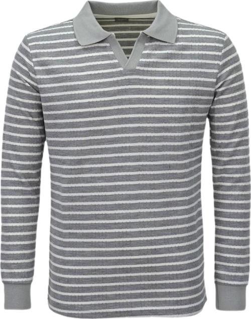 Erkek Spor Çizgili Mevsimlik Triko Polo Yaka Kazak BGL-ST03930