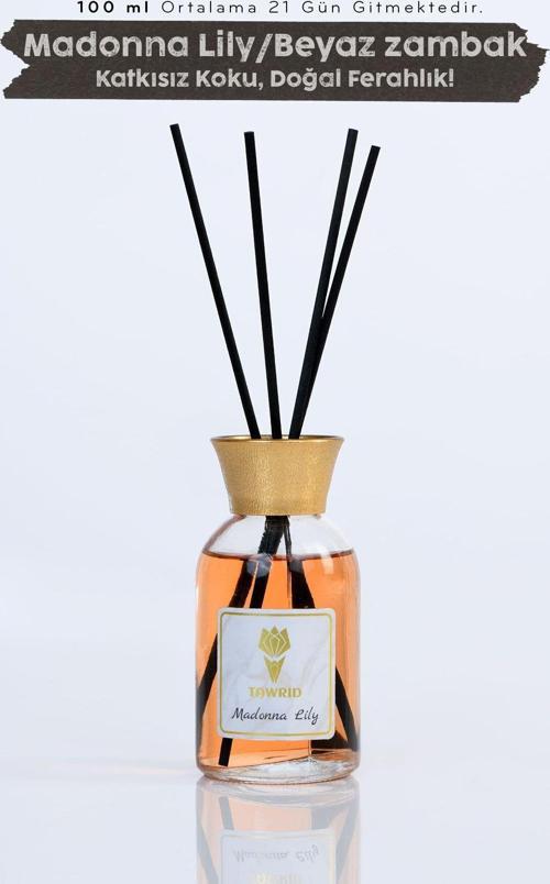 Madonna Lily Kokusu Çubuklu Oda Kokusu Bambu Kokusu Dolap Kokusu Banyo Ev Kokusu Oda Parfümü 100Ml