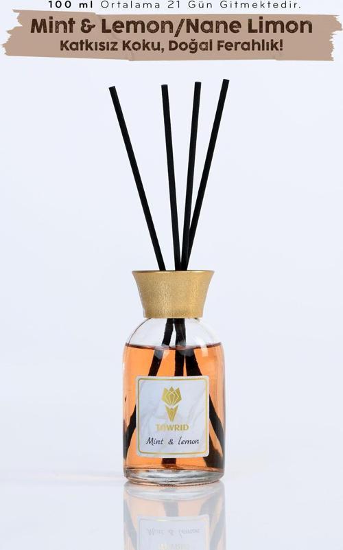 Mint Lemon Kokusu Çubuklu Oda Kokusu Bambu Kokusu Dolap Kokusu Banyo Ev Kokusu Oda Parfümü 100Ml
