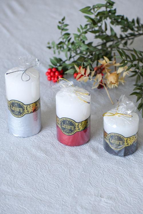 Silindir Mum Büyük Mum Wax Mum Hediyelik Mum Dekoratif Mumluk Mum Ve Kandil 3Lü Dekoratif Beyaz Mum