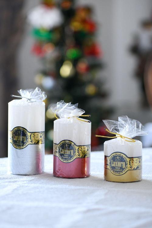 3Lü Silindir Mum Büyük Mum Wax Mum Hediyelik Mum Dekoratif Mumluk Mum Ve Kandil Dekoratif Beyaz Mum