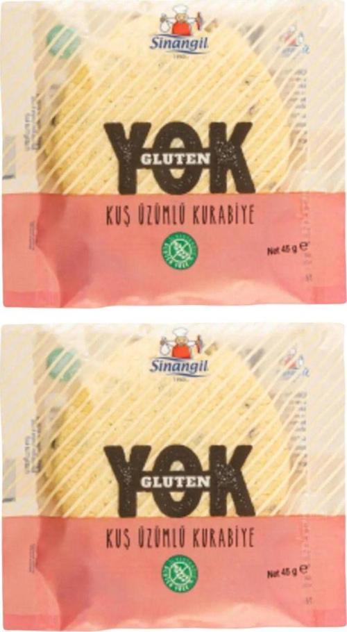 Gluten YOK Tekli Kuş Üzümlü Kurabiye 45 gr - 2'li Paket