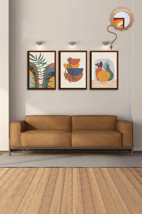 Dekoratif Tablo Salon Tablo Yatak Odası Tablo Seti Modern Tablo Mutfak Duvar Tablosu Seti 3Lü Tablo