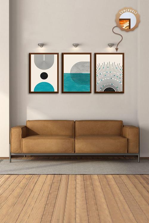 Çerçeveli Soyut Ahşap Tablo Yatak Odası Tablo Salon Tablo Dekoratif Duvar Tabloları Özel Üretim