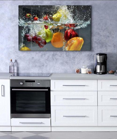 Mutfak Ocak Arkası Cam Tablo Ankastre Arkası Koruyucu Cam Tablo Seti Tablo Göz Alıcı