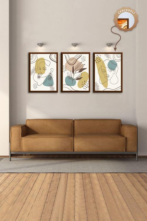 Yatak Odası Tablo Seti Salon Tablo Mutfak Duvar Tablosu Seti 3Lü Tablo Dekoratif Tablo Modern Tablo