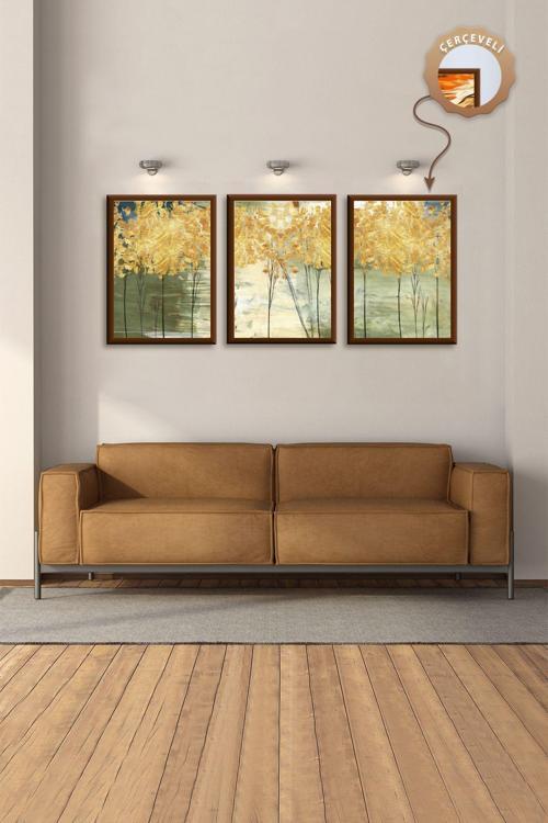 Dekoratif Tablo Yatak Odası Tablo Seti Salon Tablo  3Lü Tablo Modern Tablo Mutfak Duvar Tablosu Seti